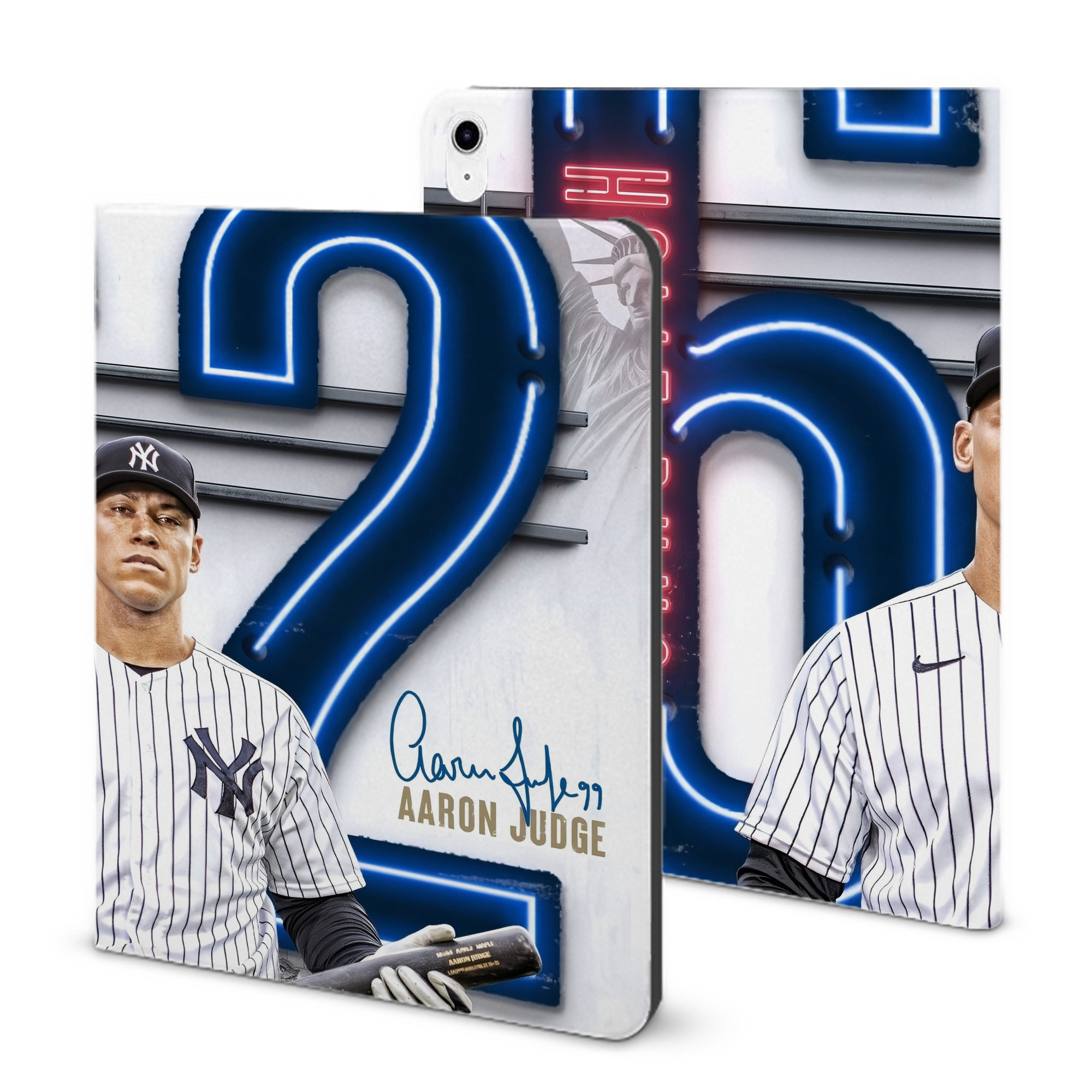 Aaron Judge AL Single Season 62  Home Run Record IPad Case Without Pencil Slot – Book-Style Cover With PU Leather & TPU – Slim, Durable, Scratch-Resistant, Full Protection & Easy Access
